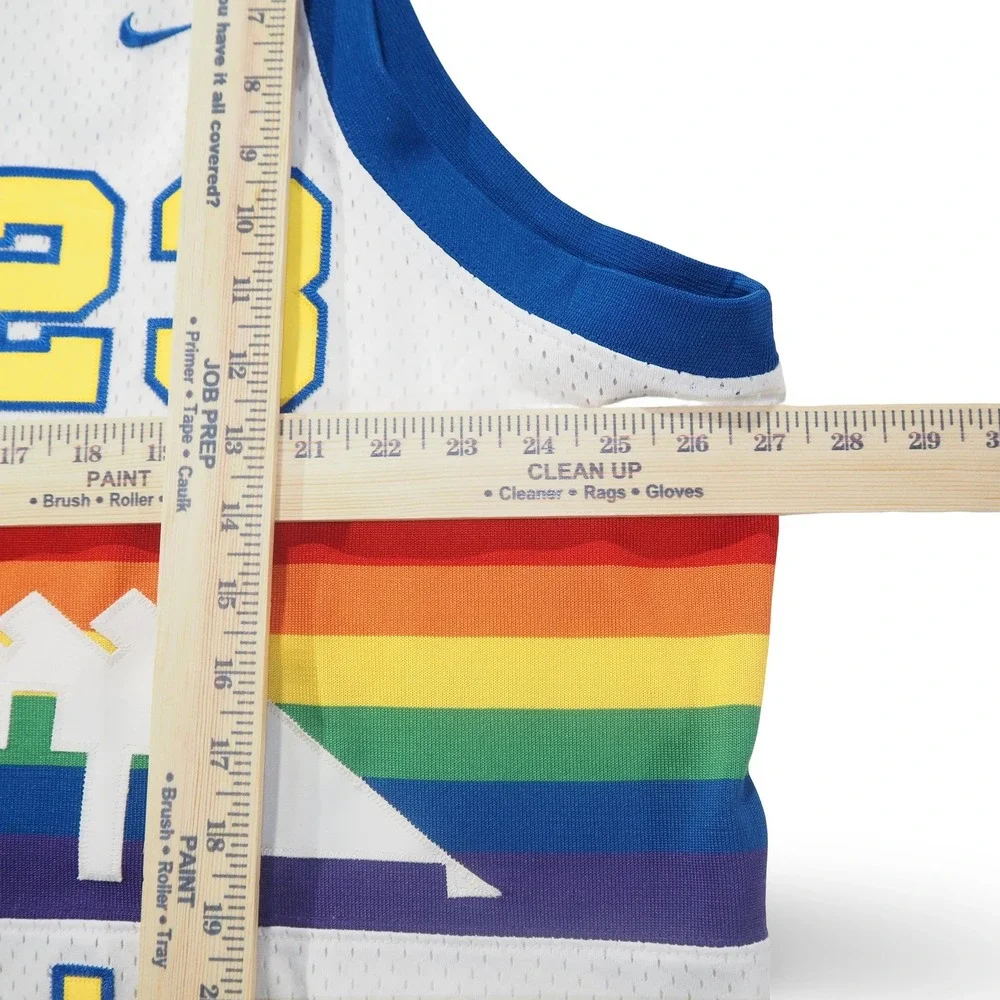 Nike Denver Nuggets Marcus Camby #23‎ Jersey Mens 3XL White Rainbow Skyline NBA
